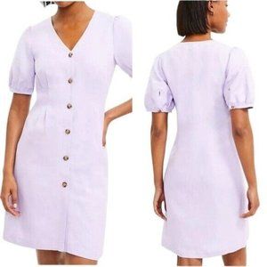 LOFT Lavender Button-Front Dress